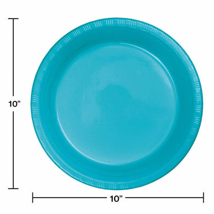 Bermuda Blue 10in Plastic Plate 20ct - Toy World Inc