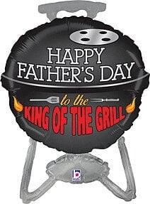 Betallic Dads Day King of Grill 32in Foil Balloon FLAT - Toy World Inc
