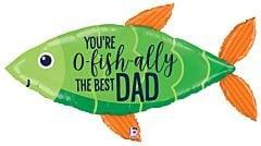 Betallic O-Fish-ally Best Dad 45in Foil Balloon FLAT - Toy World Inc