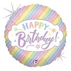 Betallic Pastel Birthday 18in Foil Balloon - Toy World Inc