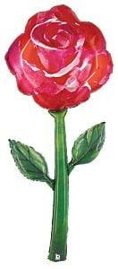 Betallic Valentine's Day Watercolor Rose 5' Fresh Picks Giant Balloon - Toy World Inc