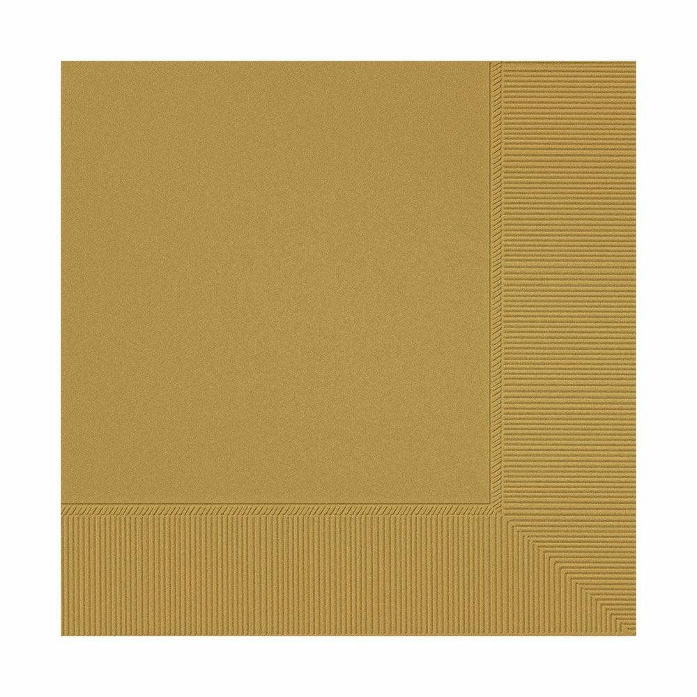 Beverage Napkin 3 Ply Gold 40ct - Toy World Inc