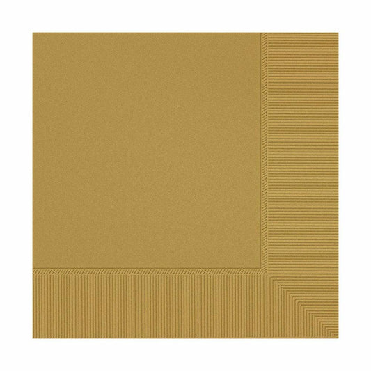 Beverage Napkin 3 Ply Gold 40ct - Toy World Inc