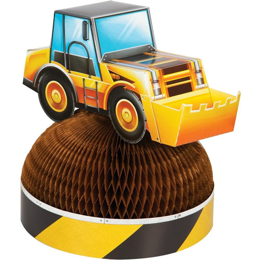 Big Dig Construction Centerpiece 3D Truck  Honeycomb Shaped Dirt Pile 1Ct - Toy World Inc