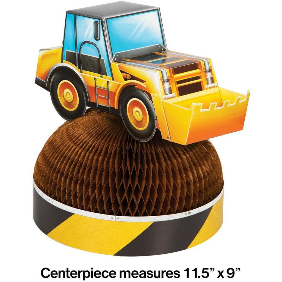 Big Dig Construction Centerpiece 3D Truck  Honeycomb Shaped Dirt Pile 1Ct - Toy World Inc