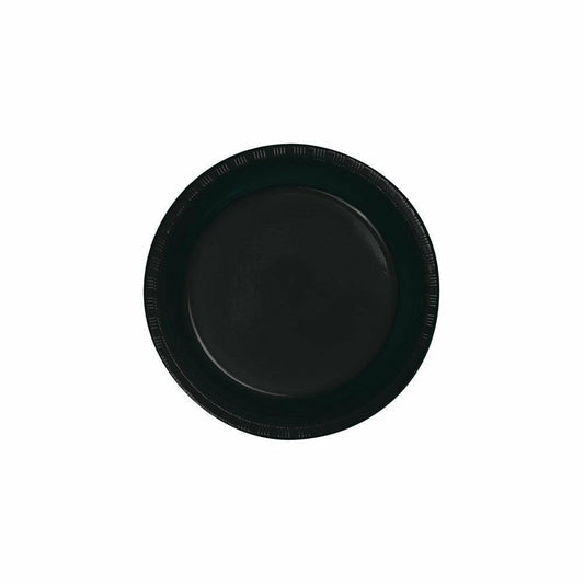 Black Velvet 10in Plastic Plate 20ct - Toy World Inc