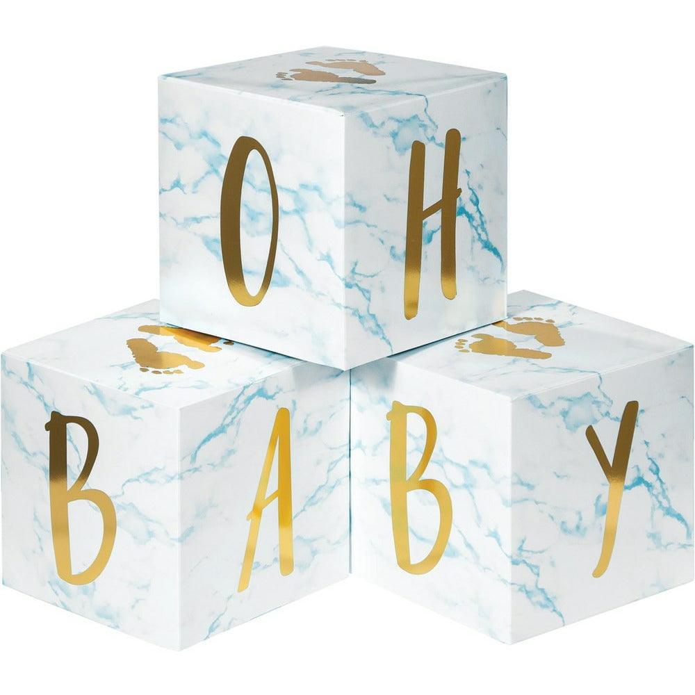 Blue Marble Centerpiece Baby Blocks Foil 3Ct - Toy World Inc