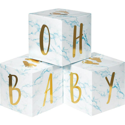 Blue Marble Centerpiece Baby Blocks Foil 3Ct - Toy World Inc