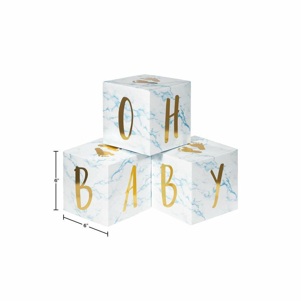 Blue Marble Centerpiece Baby Blocks Foil 3Ct - Toy World Inc