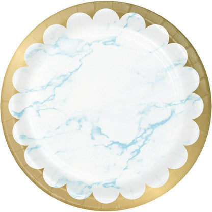 Blue Marble Dinner Plate Foil 8Ct - Toy World Inc