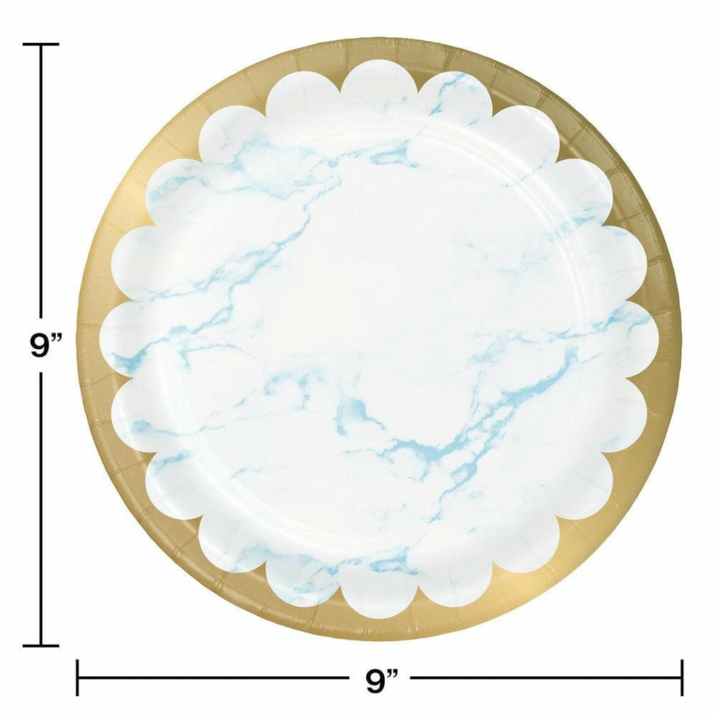 Blue Marble Dinner Plate Foil 8Ct - Toy World Inc