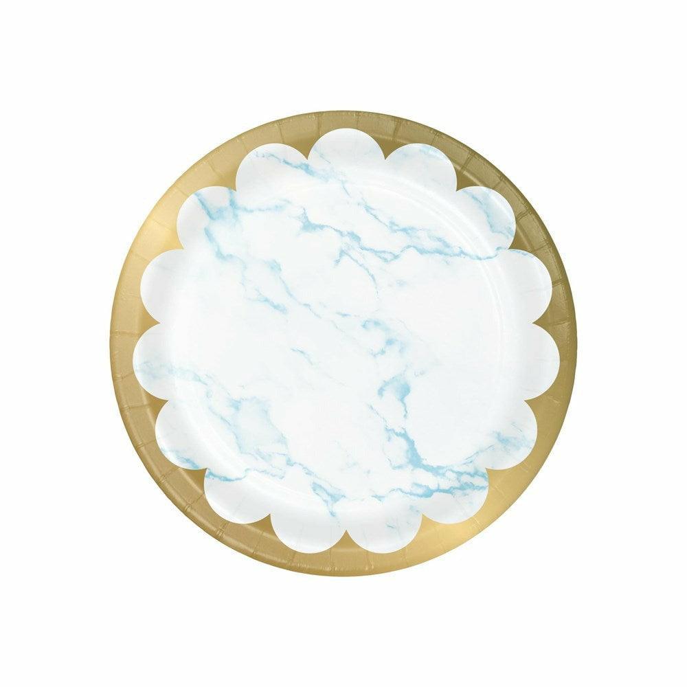 Blue Marble Luncheon Plate Foil 8Ct - Toy World Inc