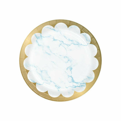 Blue Marble Luncheon Plate Foil 8Ct - Toy World Inc