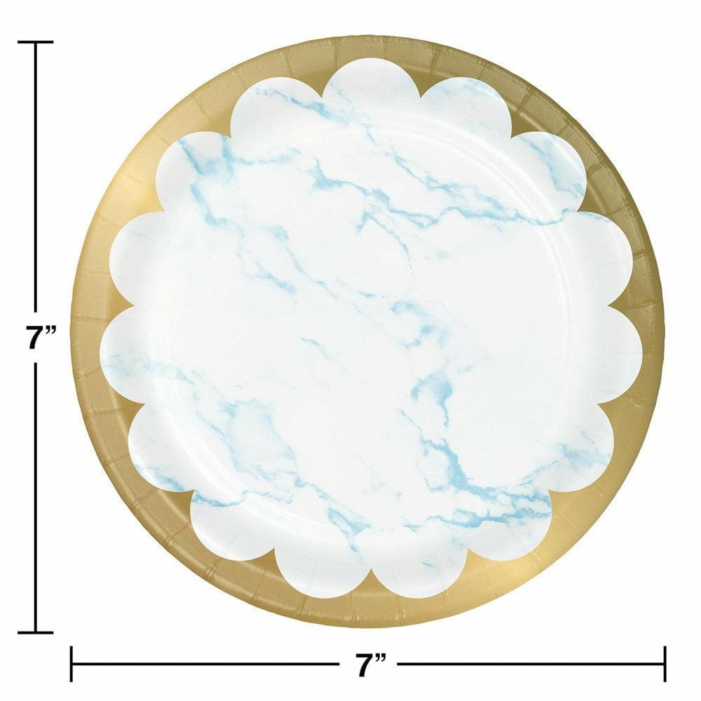 Blue Marble Luncheon Plate Foil 8Ct - Toy World Inc