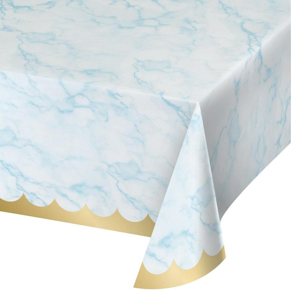 Blue Marble Paper Tablecover 54in X 102in 1Ct - Toy World Inc