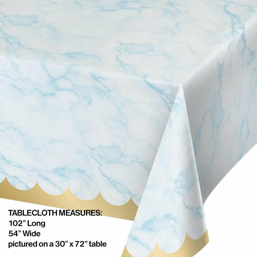 Blue Marble Paper Tablecover 54in X 102in 1Ct - Toy World Inc