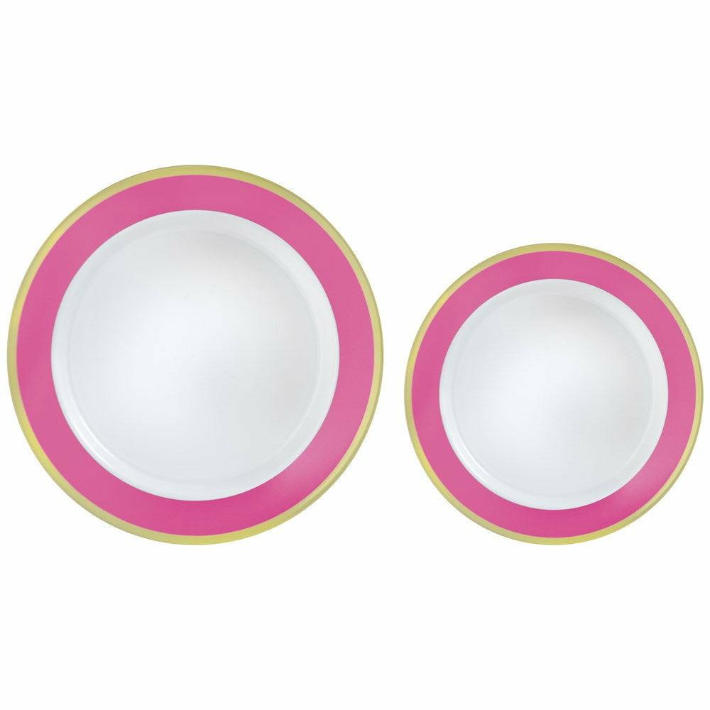 Border Plastic Plate Multipack Bright Pink 20ct - Toy World Inc