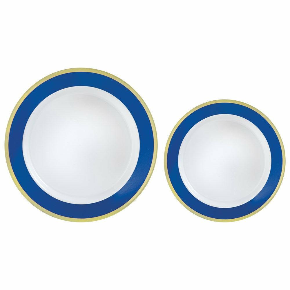 Border Plastic Plate Multipack Bright Royal Blue 20ct - Toy World Inc