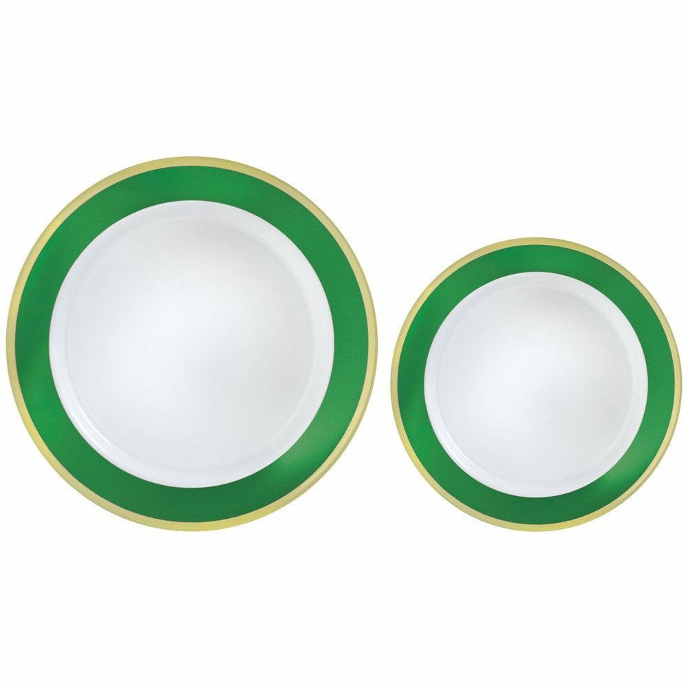 Border Plastic Plate Multipack Festive Green 20ct - Toy World Inc