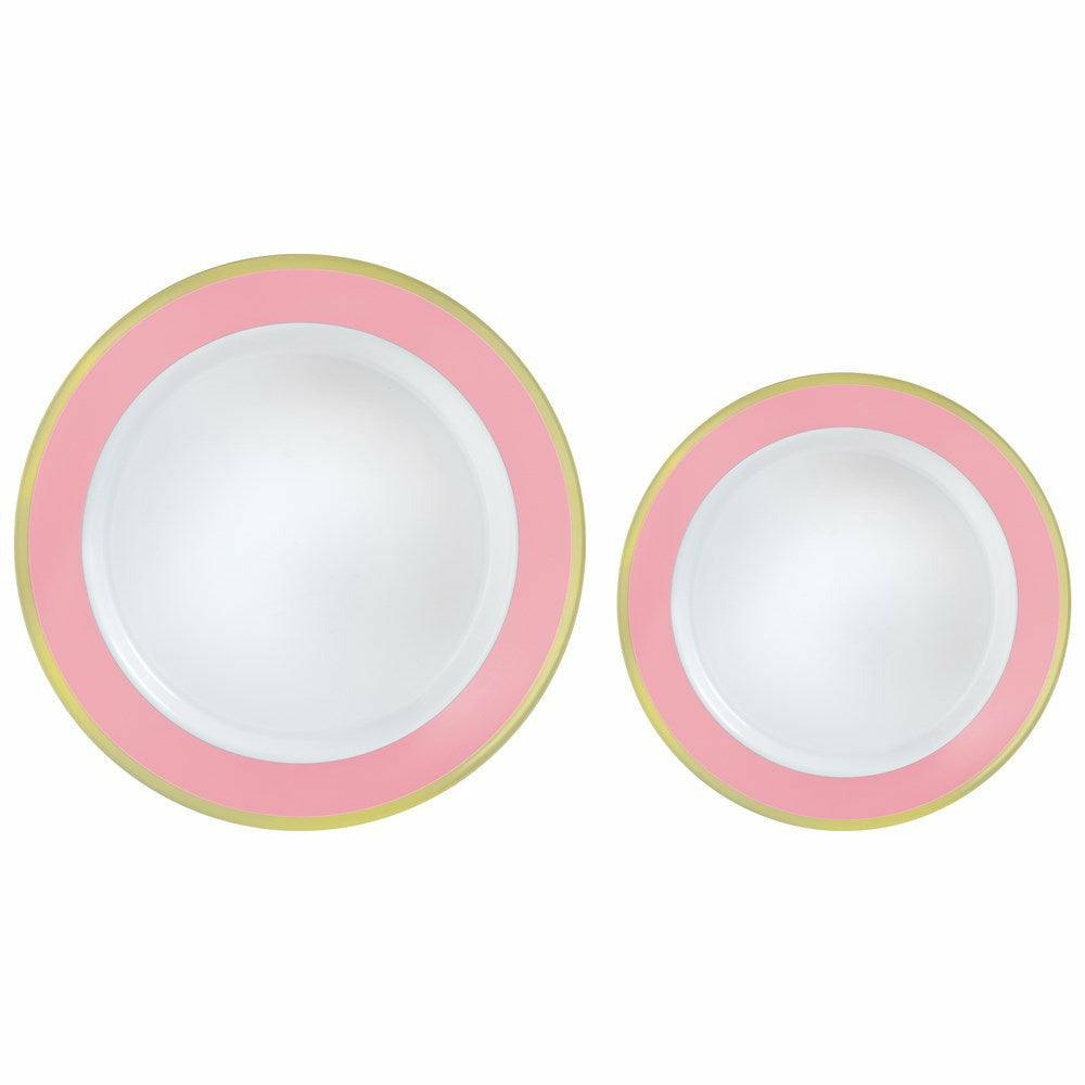 Border Plastic Plate Multipack New Pink 20ct - Toy World Inc