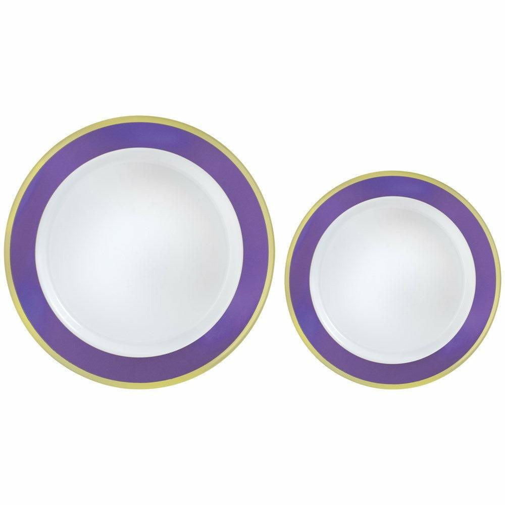 Border Plastic Plate Multipack New Purple 20ct - Toy World Inc