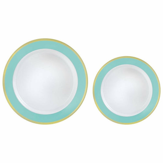 Border Plastic Plate Multipack Robins Egg Blue 20ct - Toy World Inc