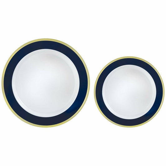 Border Plastic Plate Multipack True Navy 20ct - Toy World Inc
