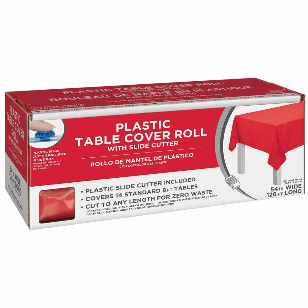 Boxed Plastic Tablecover Roll Apple Red - Toy World Inc