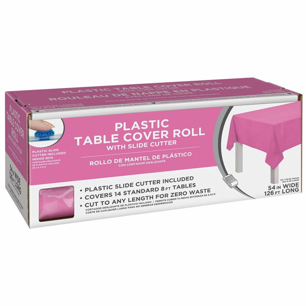 Boxed Plastic Tablecover Roll Bright Pink - Toy World Inc