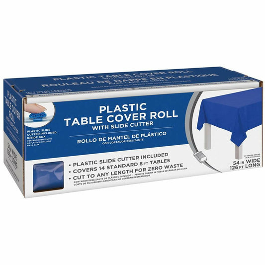 Boxed Plastic Tablecover Roll Bright Royal Blue - Toy World Inc
