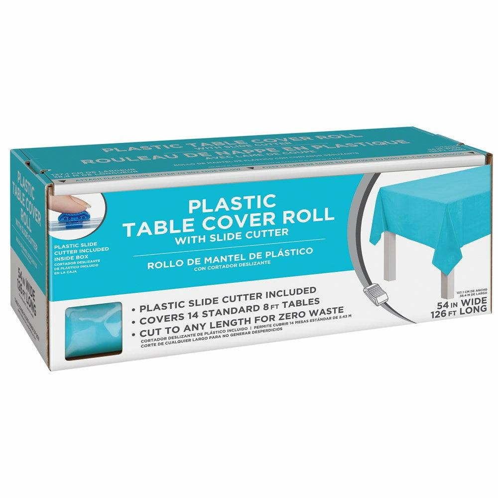 Boxed Plastic Tablecover Roll Caribbean Blue - Toy World Inc