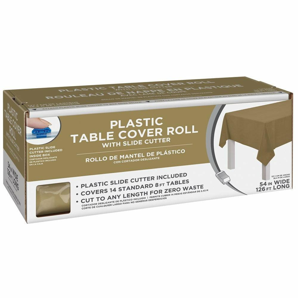 Boxed Plastic Tablecover Roll Gold - Toy World Inc