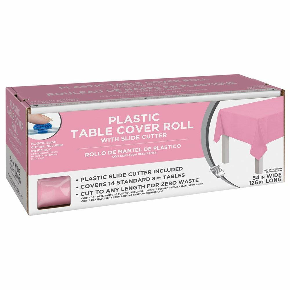 Boxed Plastic Tablecover Roll New Pink - Toy World Inc