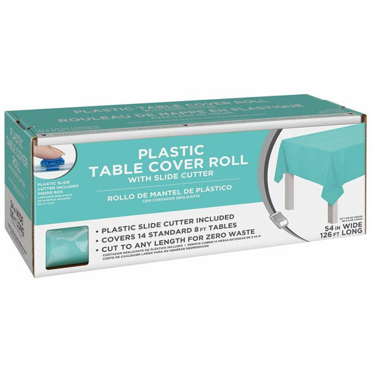 Boxed Plastic Tablecover Roll Robins Egg Blue - Toy World Inc