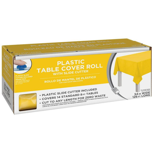 Boxed Plastic Tablecover Roll Yellow - Toy World Inc