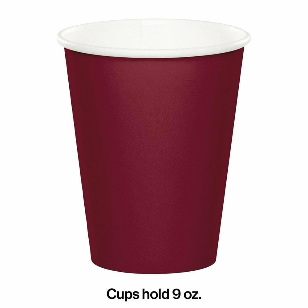 Burgundy 9oz Paper Cup 24ct - Toy World Inc