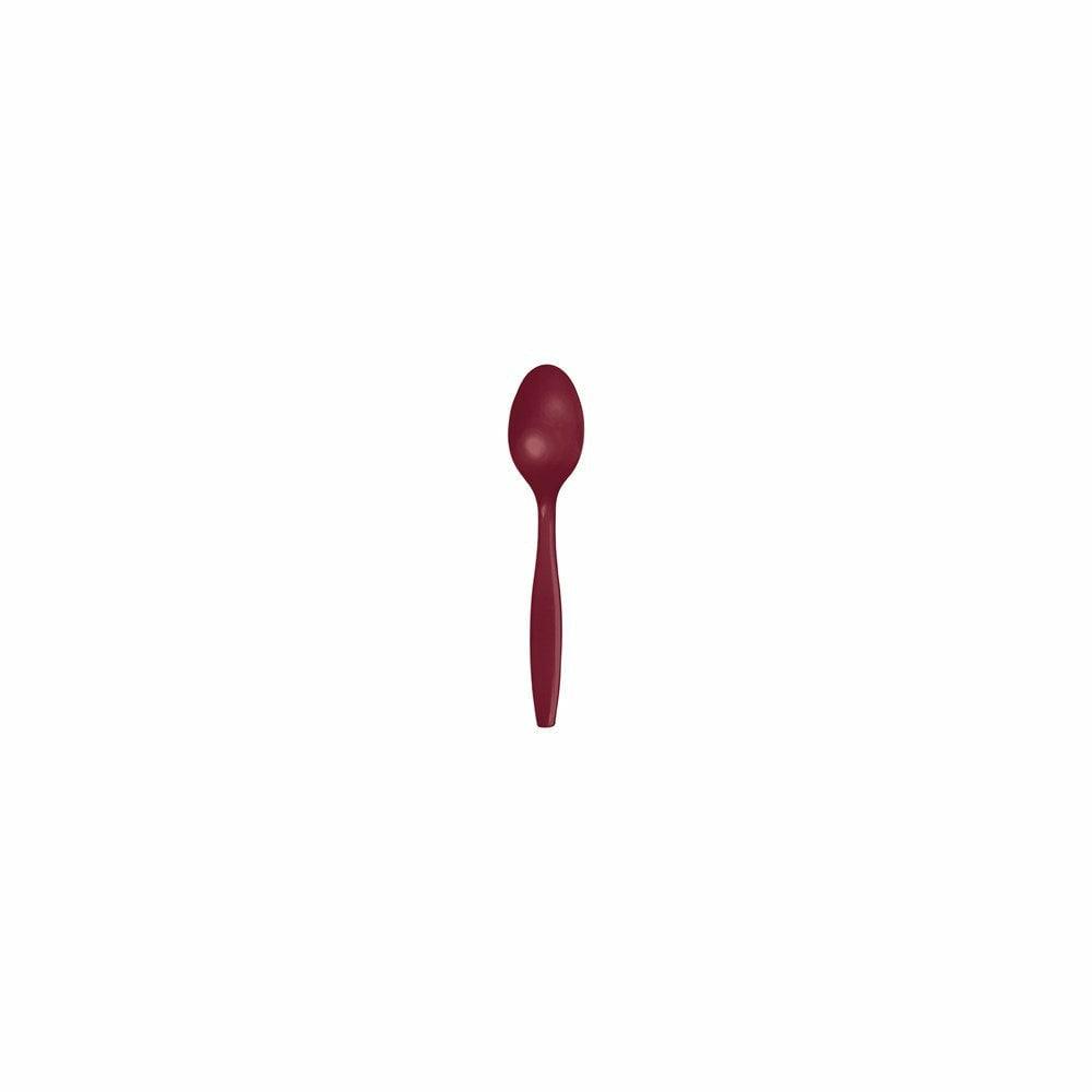 Burgundy Plastic Spoon 24ct - Toy World Inc