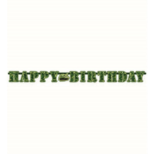 Camouflage Ltr Bday Banner - Toy World Inc