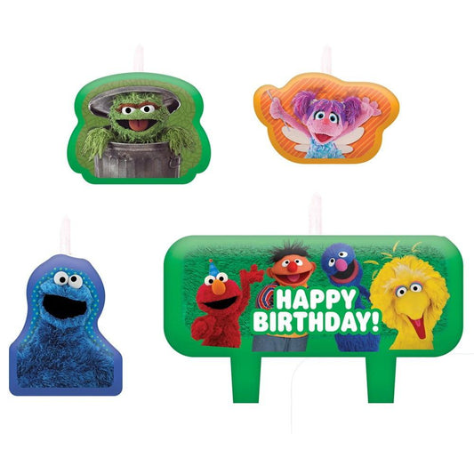 Candle Sesame Street Birthday 4ct - Toy World Inc