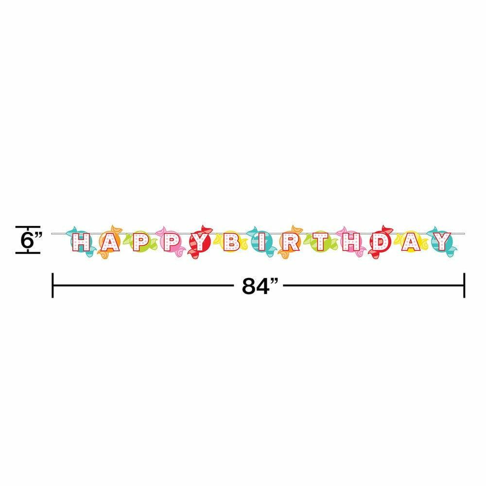 Candy Shop Party Shaped Dimensional Banner With Ribbon 1Ct - Toy World Inc