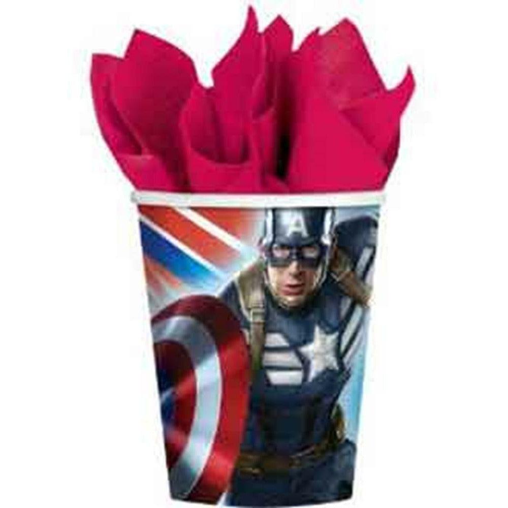 Captain America Cup 9oz 8ct - Toy World Inc