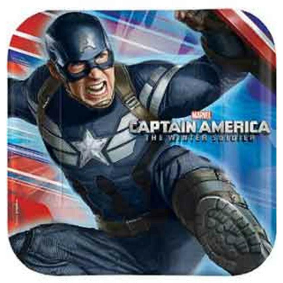 Captain America Plate (S) 8ct - Toy World Inc