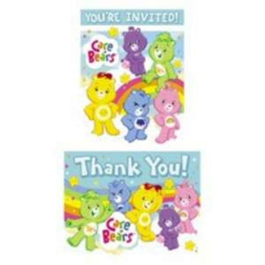 Care Bears Happy Days Invite-Thank 8ct - Toy World Inc