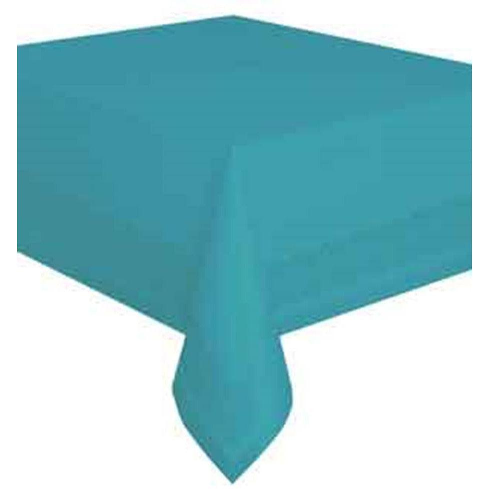 Caribbean Teal Paper Tablecover 54x108 - Toy World Inc