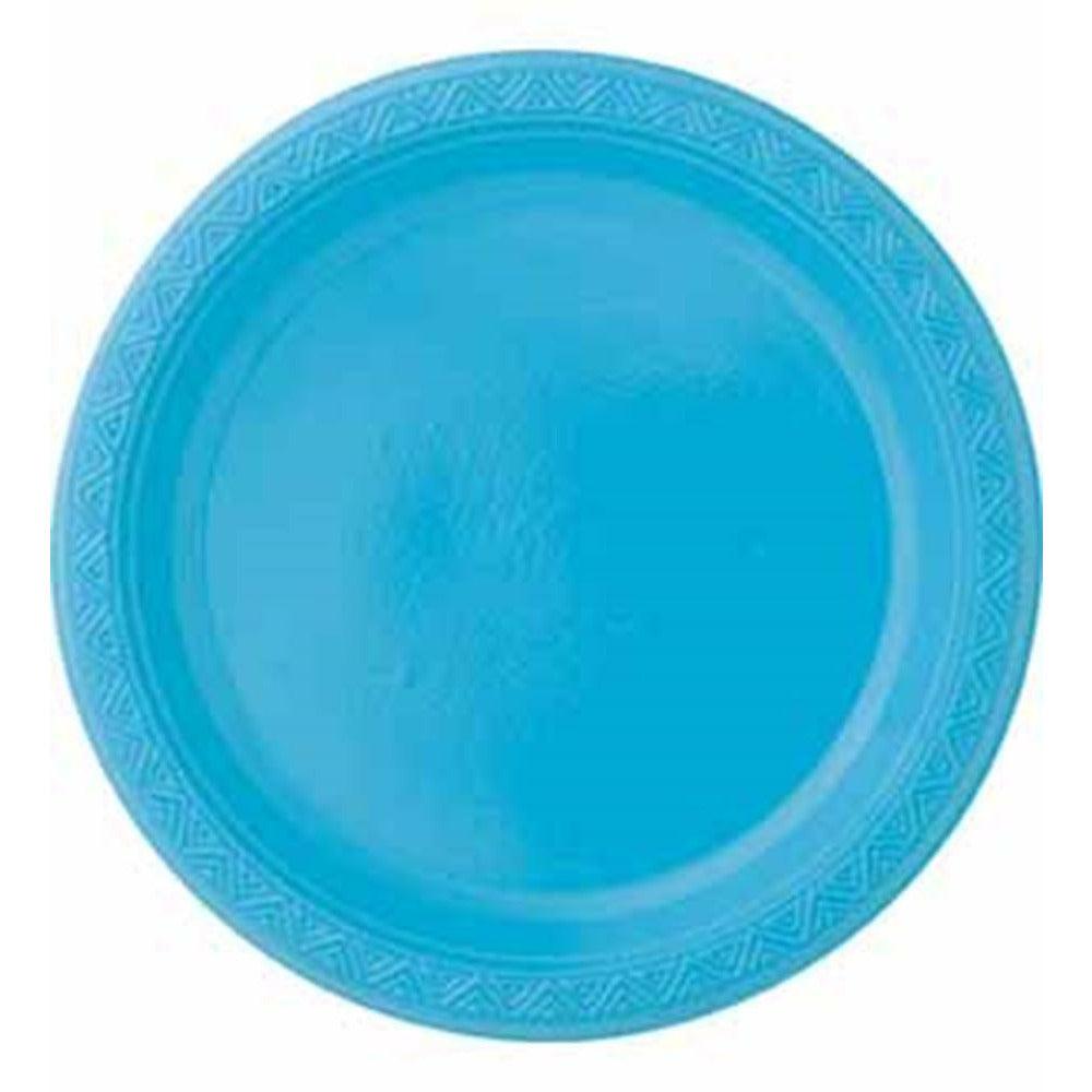 Caribbean Teal Plastic Plate (S) 12ct - Toy World Inc