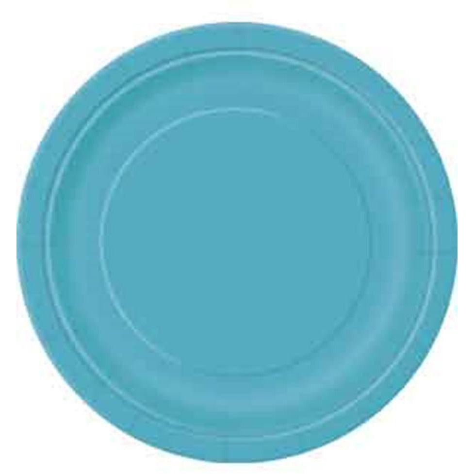 Caribbean Teal Plate (L) 8ct - Toy World Inc