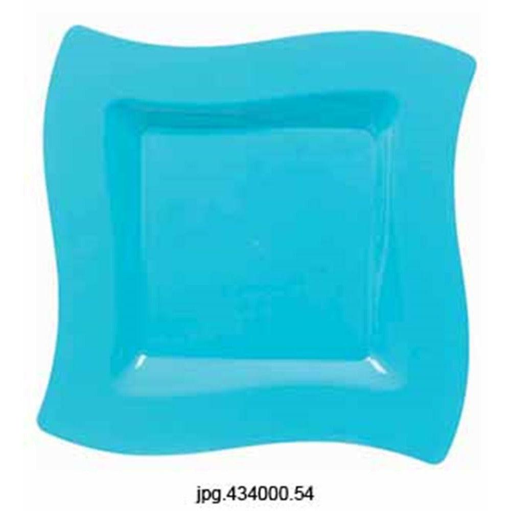 Caribbean Teal Wavy Plate 6.5in 10ct - Toy World Inc