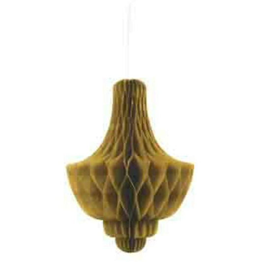 Chndlr Paper Decor 14in - Gold - Toy World Inc