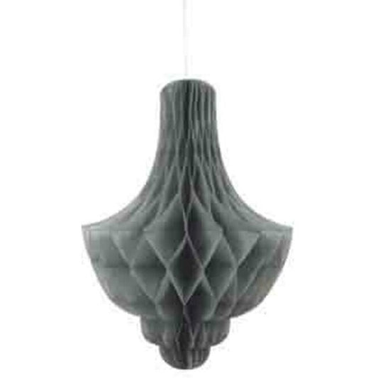 Chndlr Paper Decor 14in - Silver - Toy World Inc