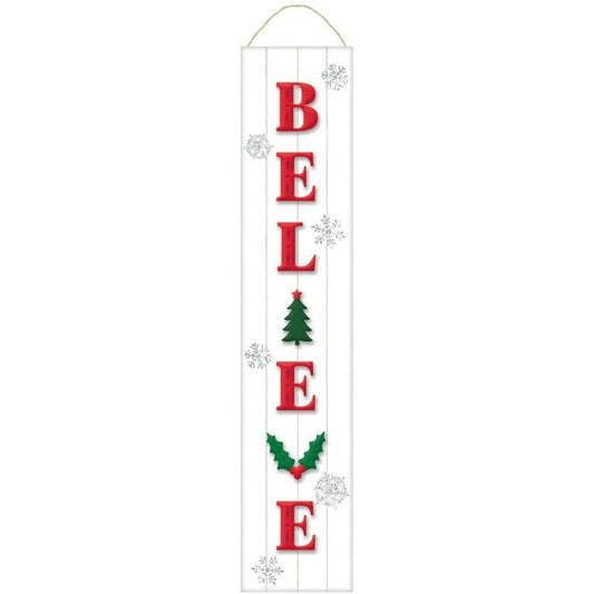 Christmas Believe Large Plank Sign - Toy World Inc
